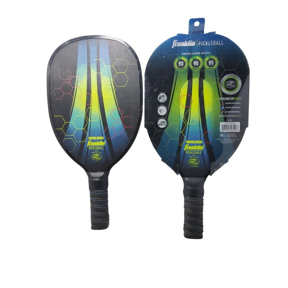 2-Franklin Pickleball Paddle Set Demolisher Series Wooden Blade Ergonomic Handle